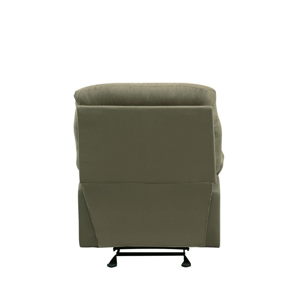 Deby 35 Inch Modern Recliner Foam Cushioned Seat Microfiber Sage Green By Casagear Home BM280250