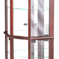 71 Inch China Curio Corner Cabinet 4 Door 5 Shelves Wood Cherry Brown By Casagear Home BM280251