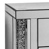 Noe 26 Inch 3 Drawer Accent Table Nightstand Mirrored Faux Diamond Inlay Silver By Casagear Home BM280272