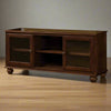 58 Inch Wood TV Entertainment Media Console, 2 Door, 2 Open Shelves, Walnut By Casagear Home