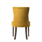 Esme 24 Inch Solid Wood Dining Chair Velvet Tufted Set of 2 Yellow By Casagear Home BM280322