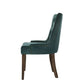 Esme 24 Inch Solid Wood Dining Chair Velvet Tufted Set of 2 Green By Casagear Home BM280325