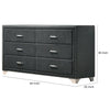 Cale 60 Inch Velvet Dresser Modern Glam 6 Drawer Nailhead Gray By Casagear Home BM280339