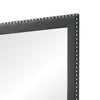 Cale 40 Inch Modern Portrait Mirror Velvet Upholstery Nailhead Trim Gray By Casagear Home BM280340