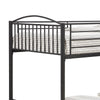 Demi 79 Inch Metal Twin Bunk Bed Curved Headboard Slatted Dark Black By Casagear Home BM280350