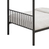 Demi 79 Inch Metal Twin Bunk Bed Curved Headboard Slatted Dark Black By Casagear Home BM280350