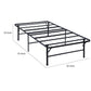 Adel Full Size Low Profile Bed Foldable Metal Frame Black By Casagear Home BM280380