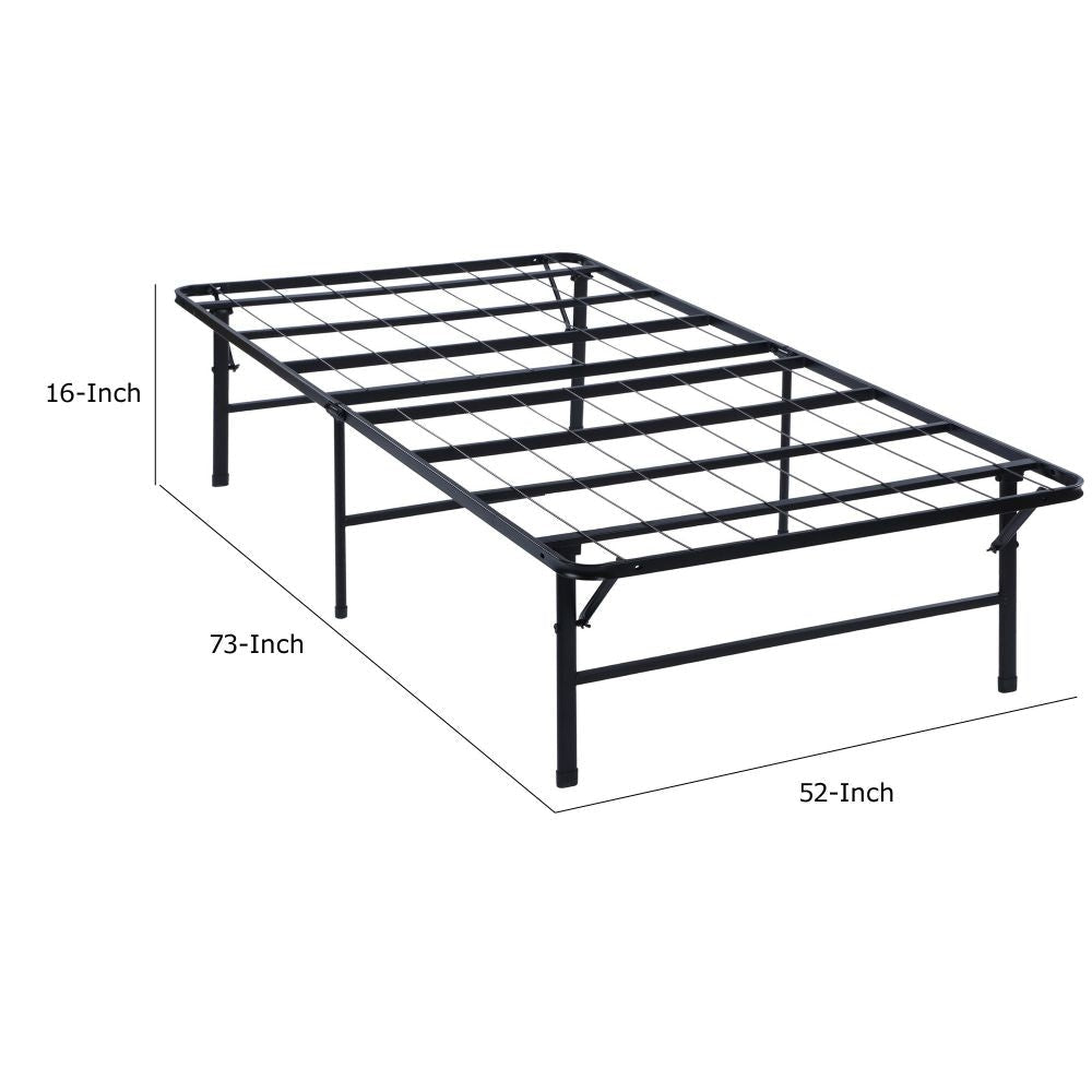 Adel Full Size Low Profile Bed Foldable Metal Frame Black By Casagear Home BM280380