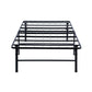 Adel Extra Long Twin Size Low Profile Bed Foldable Metal Frame Black By Casagear Home BM280381