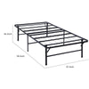 Adel Extra Long Twin Size Low Profile Bed Foldable Metal Frame Black By Casagear Home BM280381