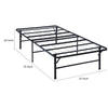 Adel Twin Size Low Profile Bed Foldable Metal Frame Black By Casagear Home BM280382