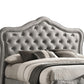 87 Inch Classic Upholstered Queen Size Bed Scalloped Button Tufted Gray By Casagear Home BM280394