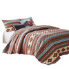 Linda 3 Piece Full Quilt Set Tribal Pattern Diamond Design Multicolor By Casagear Home BM280406