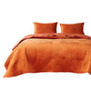 Ahab 3 Piece Velvet King Quilt Set, Diamond Quilting Design, Orange By Casagear Home