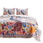 Tess Microfiber 3 Piece King Quilt Set, Peacock, Floral Print, Multicolor By Casagear Home