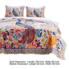 Tess Microfiber 3 Piece King Quilt Set Peacock Floral Print Multicolor By Casagear Home BM280422