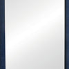 Cale 40 Inch Modern Glam Portrait Mirror Nailhead Blue Velvet Upholstered By Casagear Home BM280484