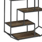 72 Inch Wood Bookcase Geometric Metal Frame 7 Shelves Gray Brown By Casagear Home BM280492