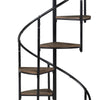 69 Inch Wood Bookcase Spiral Metal Frame Staircase Design Brown By Casagear Home BM280493