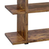 63 Inch Wood Bookcase 3 Tier Divided Shelves Vertical Rustic Brown By Casagear Home BM280494