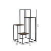 50 Inch 4 Tier Design Display Shelf Metal Frame Industrial Brown Black By Casagear Home BM280495