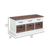 39 Inch Modern Storage Bench 3 Drawers Bar Handles Wood White Brown By Casagear Home BM280506