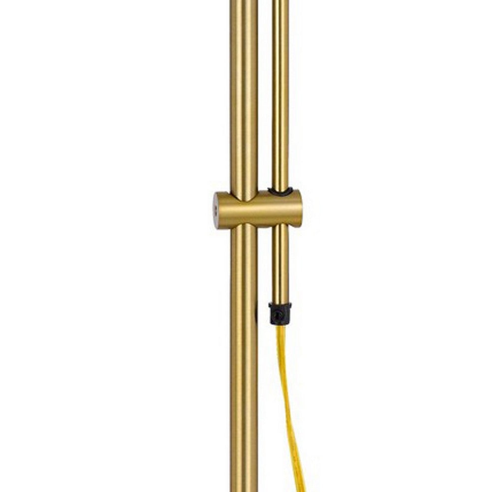 58 Inch Metal Floor Lamp Adjustable Height Chain Switch Antique Brass By Casagear Home BM280512