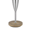 Charlie 61 Inch Modern Floor Lamp Wood Table 1 USB Glossy White Brown By Casagear Home BM280525