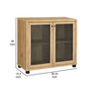 39 Inch Accent Console Cabinet 4 Compartments Modern Farmhouse Oak By Casagear Home BM280594