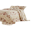 Rosle 3 Piece Queen Bedspread Set, Floral Print, Scalloped, Cream, Pink By Casagear Home