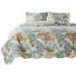 Wade 4 Piece Twin Quilt Set Ocean Design Scalloped Edges Floral Pattern By Casagear Home BM281991