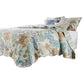 Wade 4 Piece Twin Quilt Set Ocean Design Scalloped Edges Floral Pattern By Casagear Home BM281991