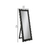 63 Inch Classic Portrait Floor Mirror Rhinestone Inlay Cheval Black By Casagear Home BM282016