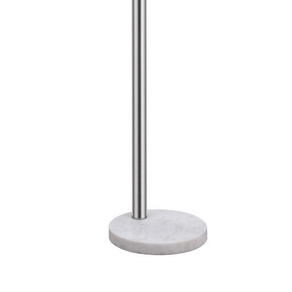 84 Inch Modern Floor Lamp Three Drum Shades Marble Base White Silver By Casagear Home BM282024