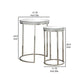 24 Inch Nesting Accent Tables Mirrored Gemstone Trim Set of 2 Silver By Casagear Home BM282030