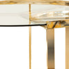 23 Inch Round Nesting Accent Tables Glass Top Metal Base Set of 2 Gold By Casagear Home BM282032