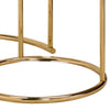 23 Inch Round Nesting Tables Glass Metal Base Set of 2 Gold Clear By Casagear Home BM282033