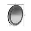 Theo 32 Inch Modern Vanity Wall Mirror Round Crystal Frame Glass Silver By Casagear Home BM282037