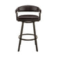 Oliver 26 Inch Modern Counter Stool Vegan Faux Leather Swivel Dark Brown By Casagear Home BM282068