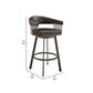 Oliver 26 Inch Modern Counter Stool Vegan Faux Leather Swivel Dark Brown By Casagear Home BM282068