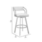 Blake 26 Inch Swivel Counter Stool Open Back Silver White Faux Leather By Casagear Home BM282093