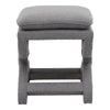 23 Inch Fabric Upholstered Ottoman Plush Cushioned Curved X Frame Gray By Casagear Home BM282132