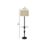 Ava 61 Inch Modern Floor Lamp Glass Tray Table 1 USB Port Dark Bronze By Casagear Home BM282146