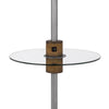 61 Inch Modern Floor Lamp Glass Tray Table 1 USB Port Antique Silver By Casagear Home BM282147