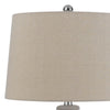 27 Inch Table Lamp Set of 2 Ceramic Base Hardback Fabric Shade Ivory By Casagear Home BM282154