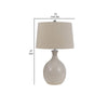 27 Inch Table Lamp Set of 2 Ceramic Base Hardback Fabric Shade Ivory By Casagear Home BM282154