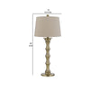 Noah 32 Inch Accent Table Lamp Set of 2 Turned Pedestal Antique Brass By Casagear Home BM282156