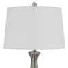 29 Inch Accent Table Lamp Set of 2 Elegant Tapered Glass Base Slate Gray By Casagear Home BM282159