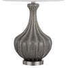 29 Inch Accent Table Lamp Set of 2 Elegant Tapered Glass Base Slate Gray By Casagear Home BM282159