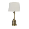 28 Inch Modern Table Lamp Hardback Fabric Shade Set of 2 Antique Brass By Casagear Home BM282162